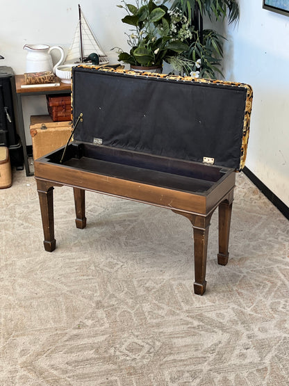 Vintage Tapestry Piano Bench