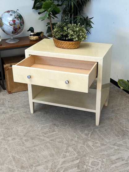 Modern Beige Resin Nightstand