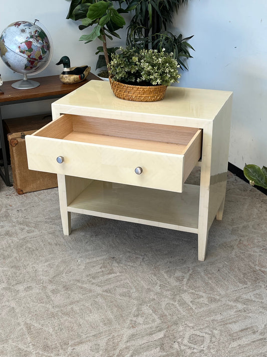 Modern Beige Resin Nightstand