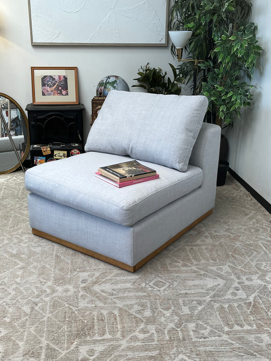 Modern Style Armless Gray Linen Chair