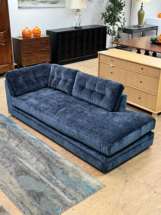 Modern Linen Left Arm Chaise Lounge