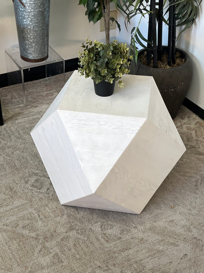 Geometric Cube White Nightsand