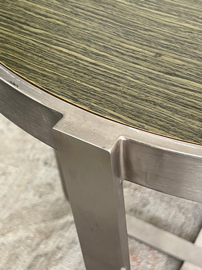 Modern Metal Round Side Table w/ Green Top