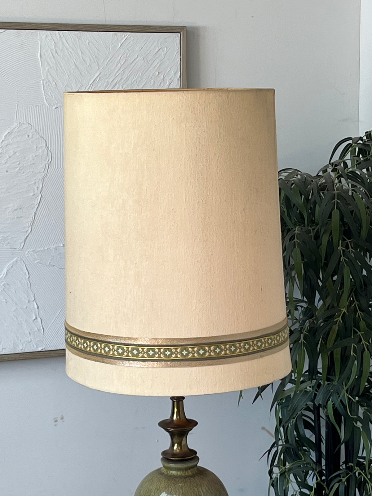 Vintage Green 31" Porcelain Vase Lamp