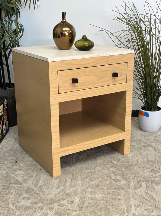 KREISS Stone Top Single Drawer Nightstand
