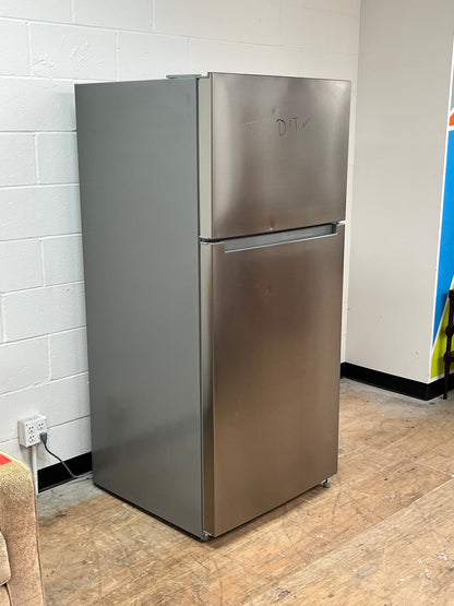 Seasons 18 Cu. Ft. Top Freezer Refrigerator Stainless Steel - Front Dent