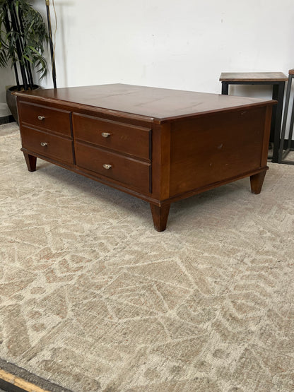 Ethan Allen Style Coffee Table With 2-Drawers