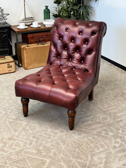 Faux Leather Tufted Club Chairs
