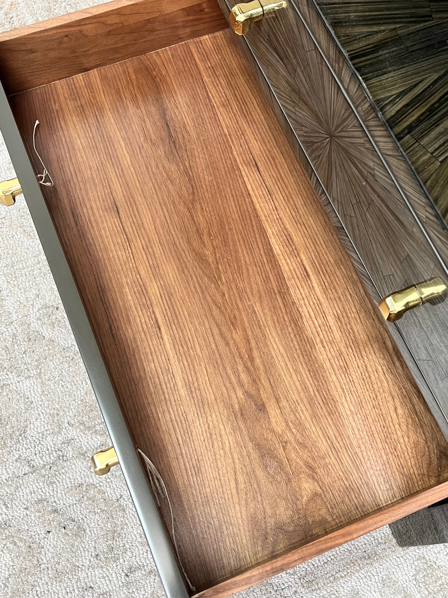 Modern Faux Horn Grey Nightstand