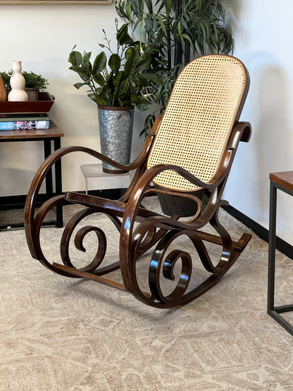Cane Rattan Wicker Rocking Chair