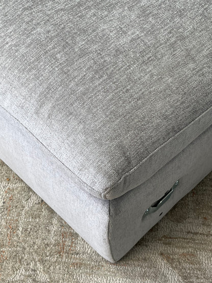 Armless Single Gray Linen Chair