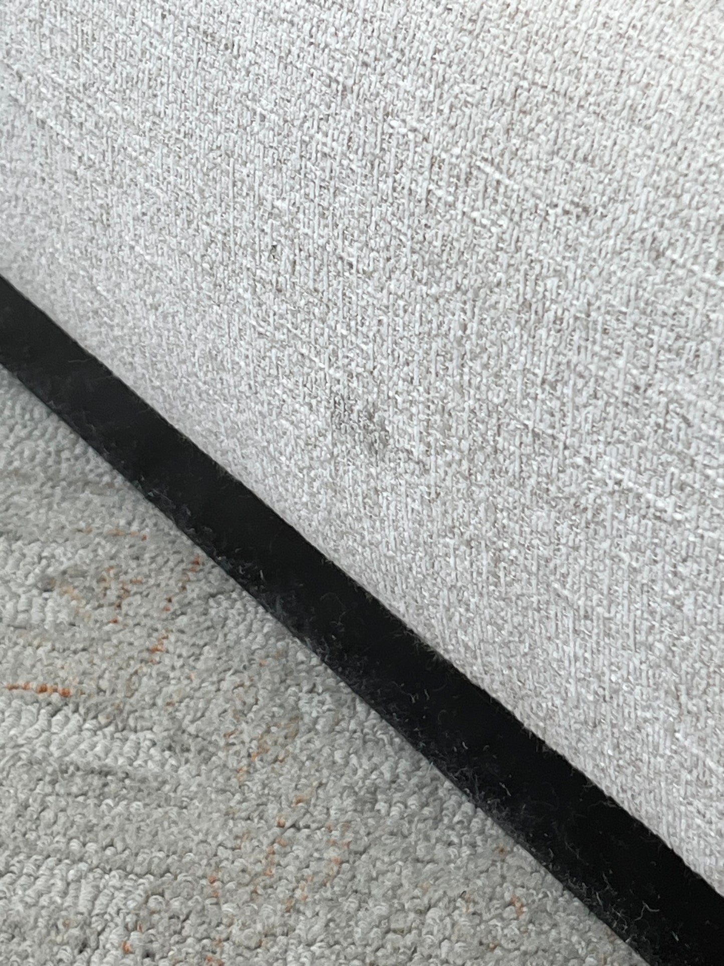 Kreiss Linen Beige Ottoman