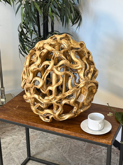 Gold Finished Abstract Large Orb