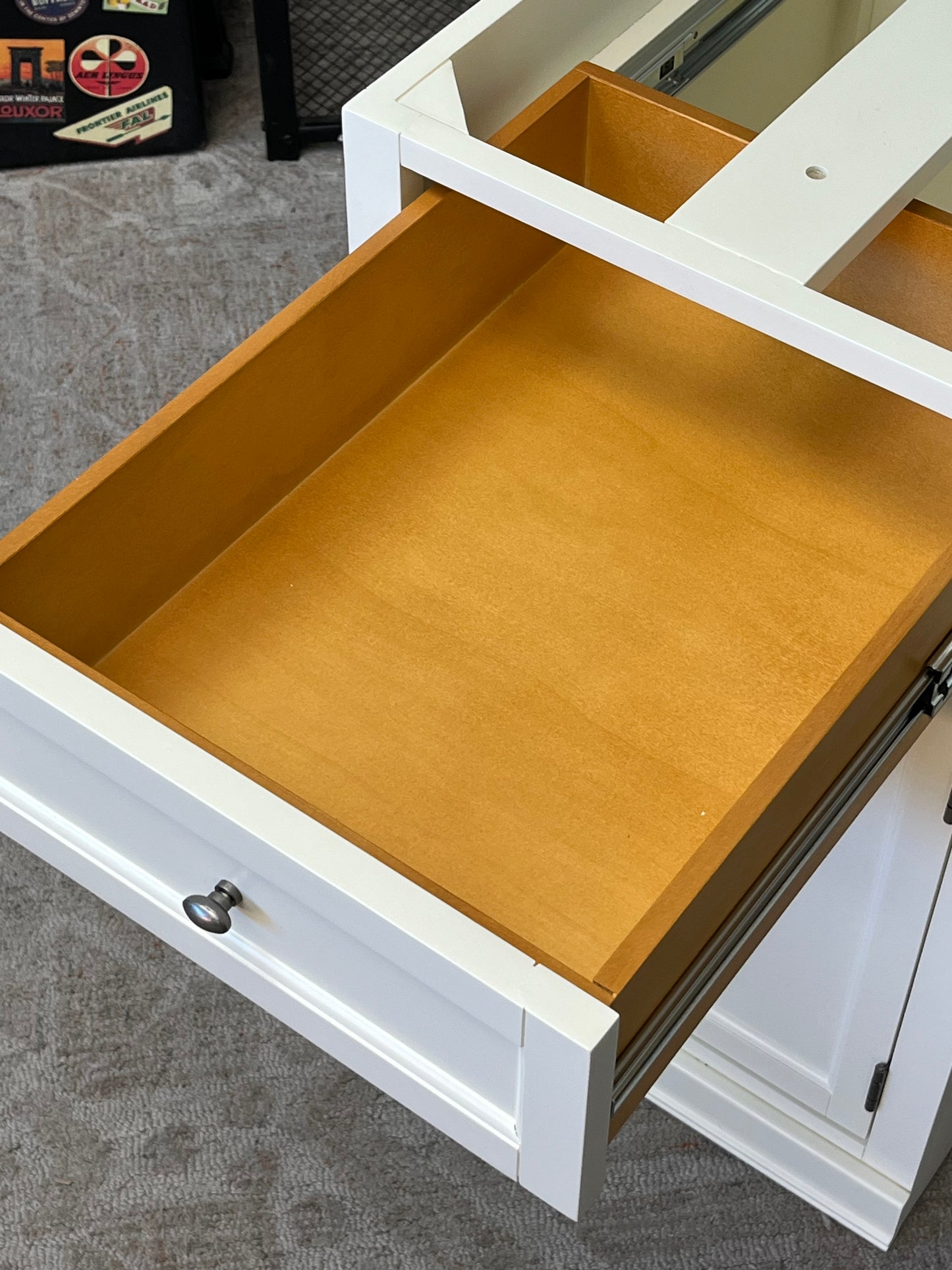 Farmhouse Style Pedestal Cabinet Without Top