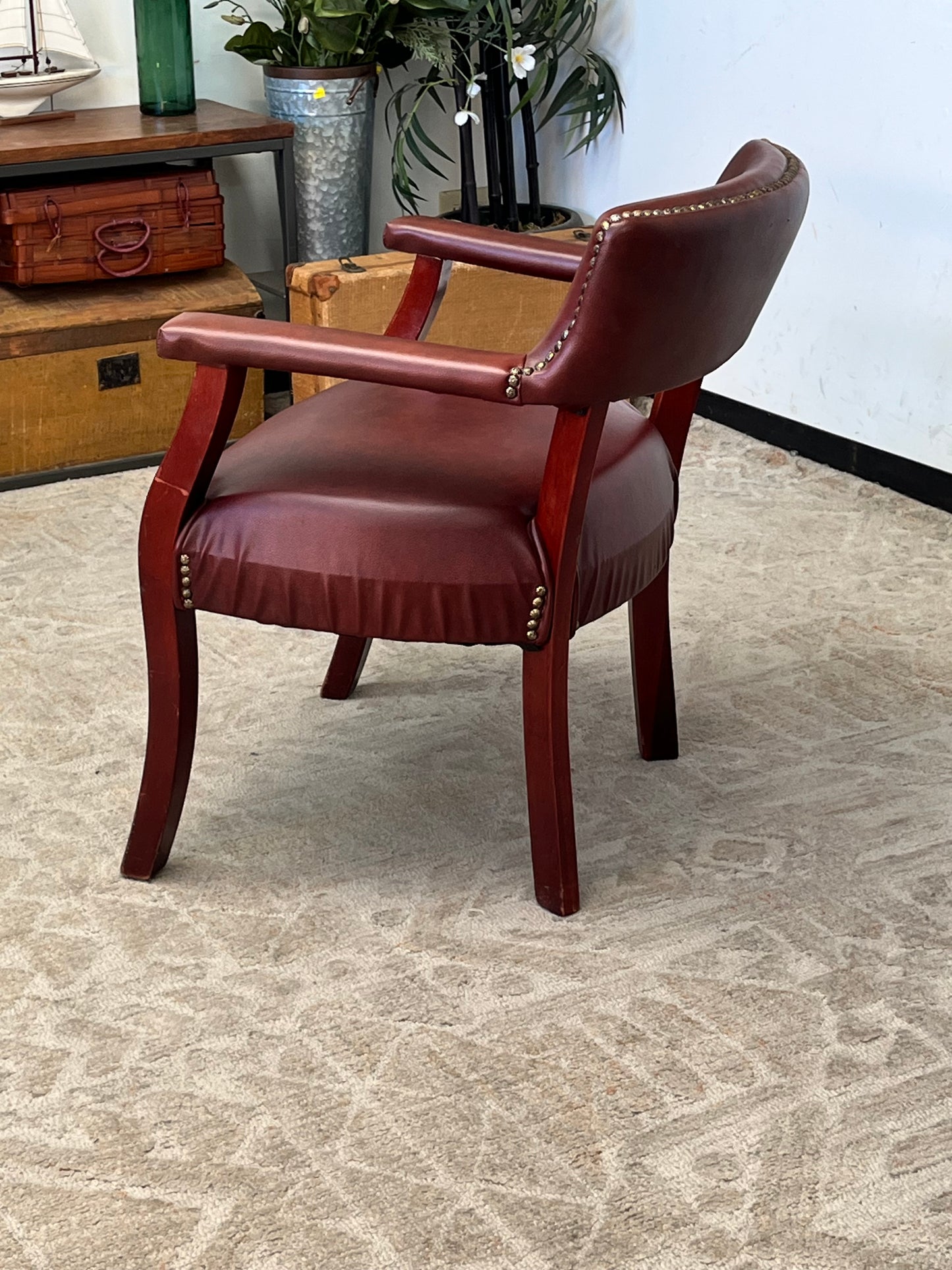 Traditional Style Red Armchair