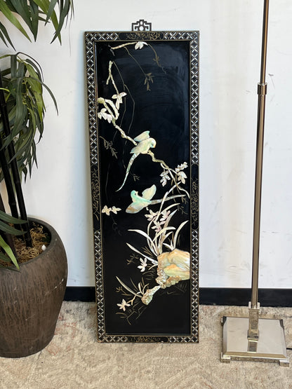 Mother of Pearl Panel "Sitting Blue Birds"