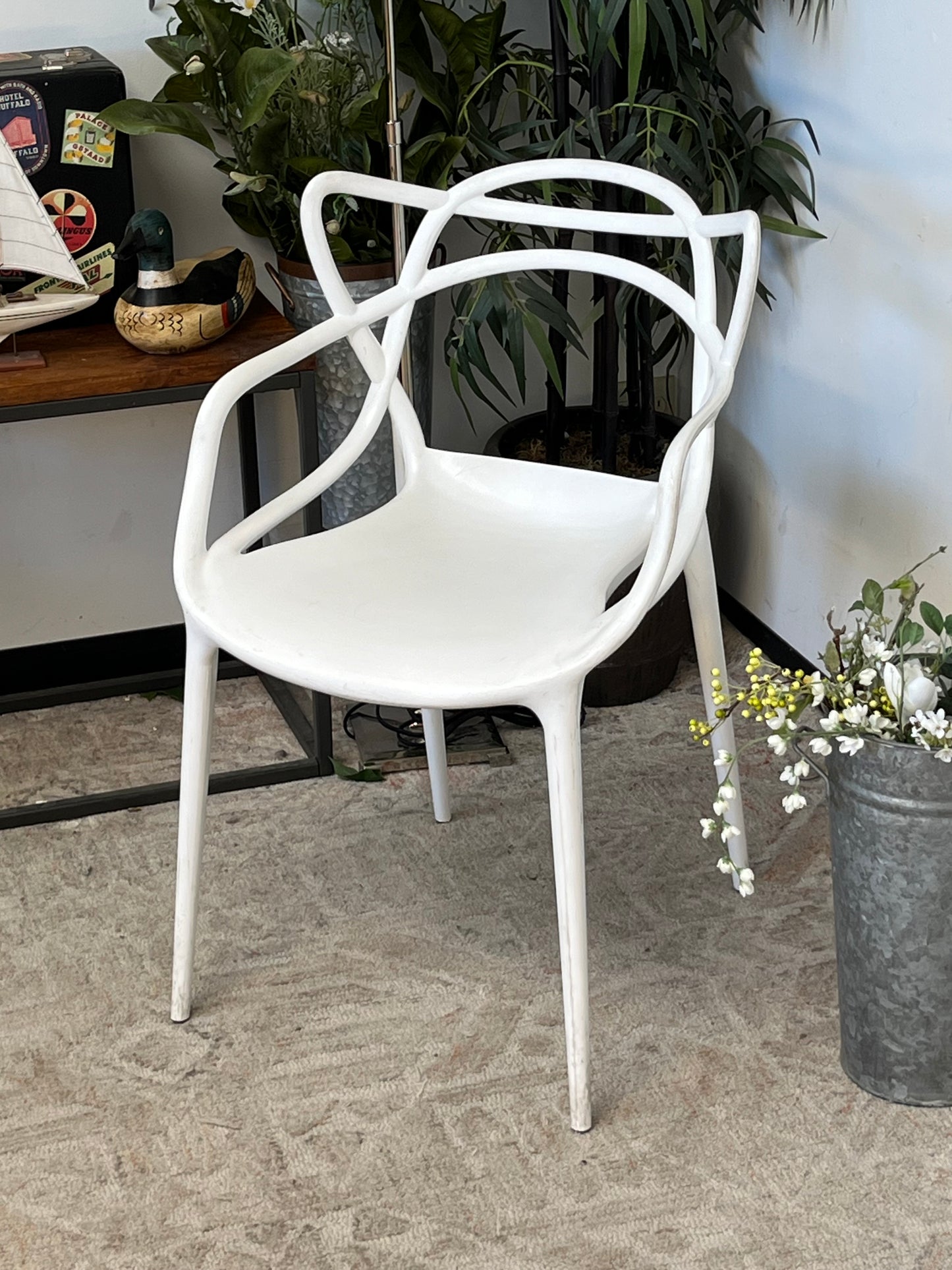 Modern White Outdoor Dining Armchair