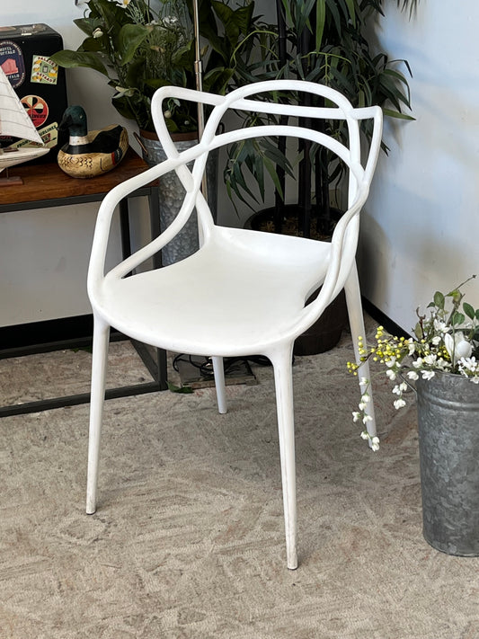 Modern White Outdoor Dining Armchair