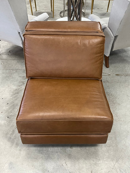 Armless Single Leather Chair