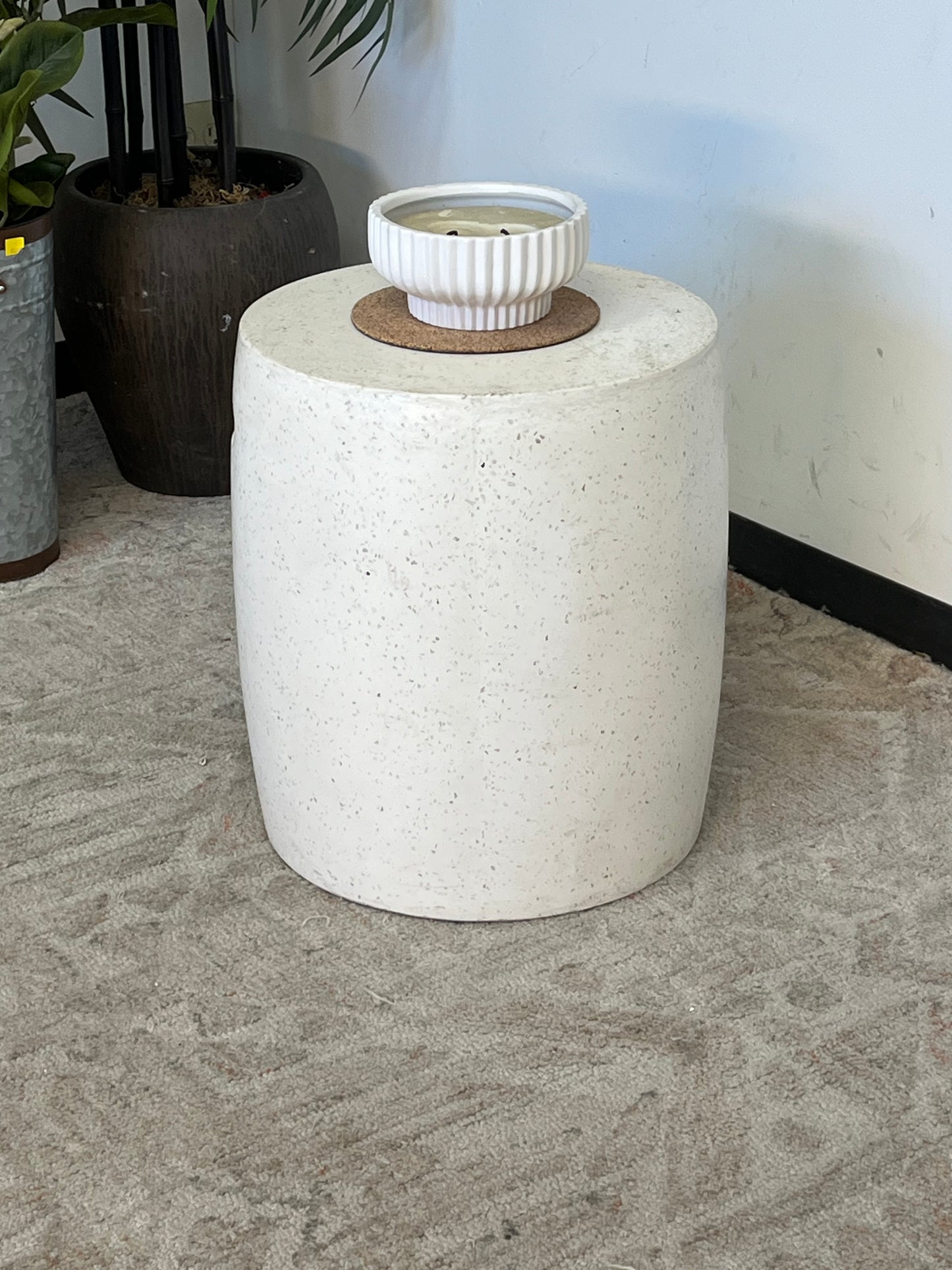Modern Speckled Stone Side Table