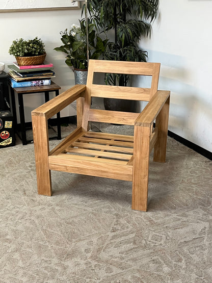 Outdoor Wooden Armchair - Missing Cushions