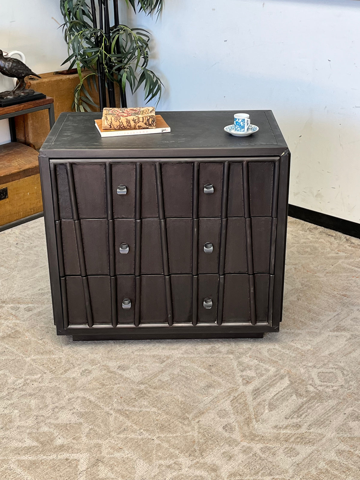 Brutalist 3 Drawer End Table