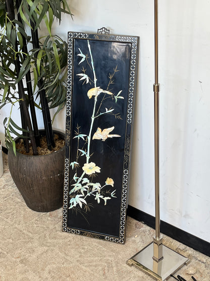 Mother of Pearl Panel "Orange Birds"