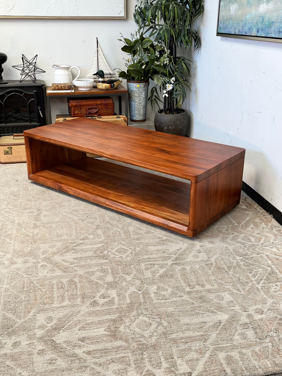 Natural Wood Brown Coffee Table