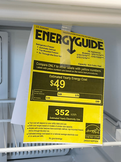 GE 16.6 cu. ft. White Top Freezer Refrigerator
