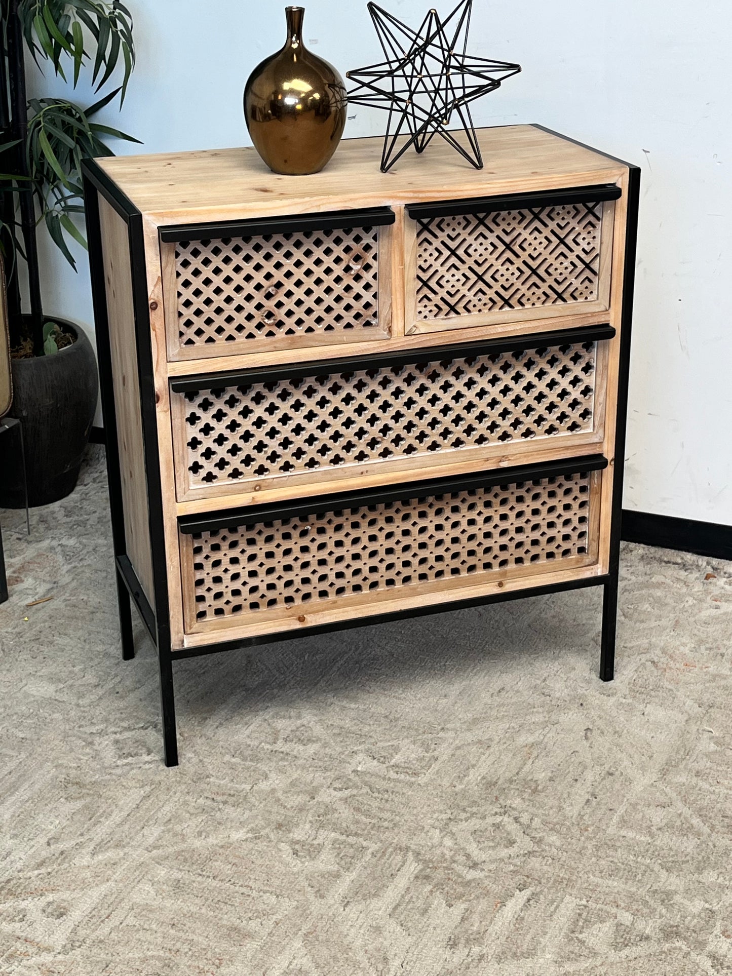Moroccan Style 4-Drawer Side Table
