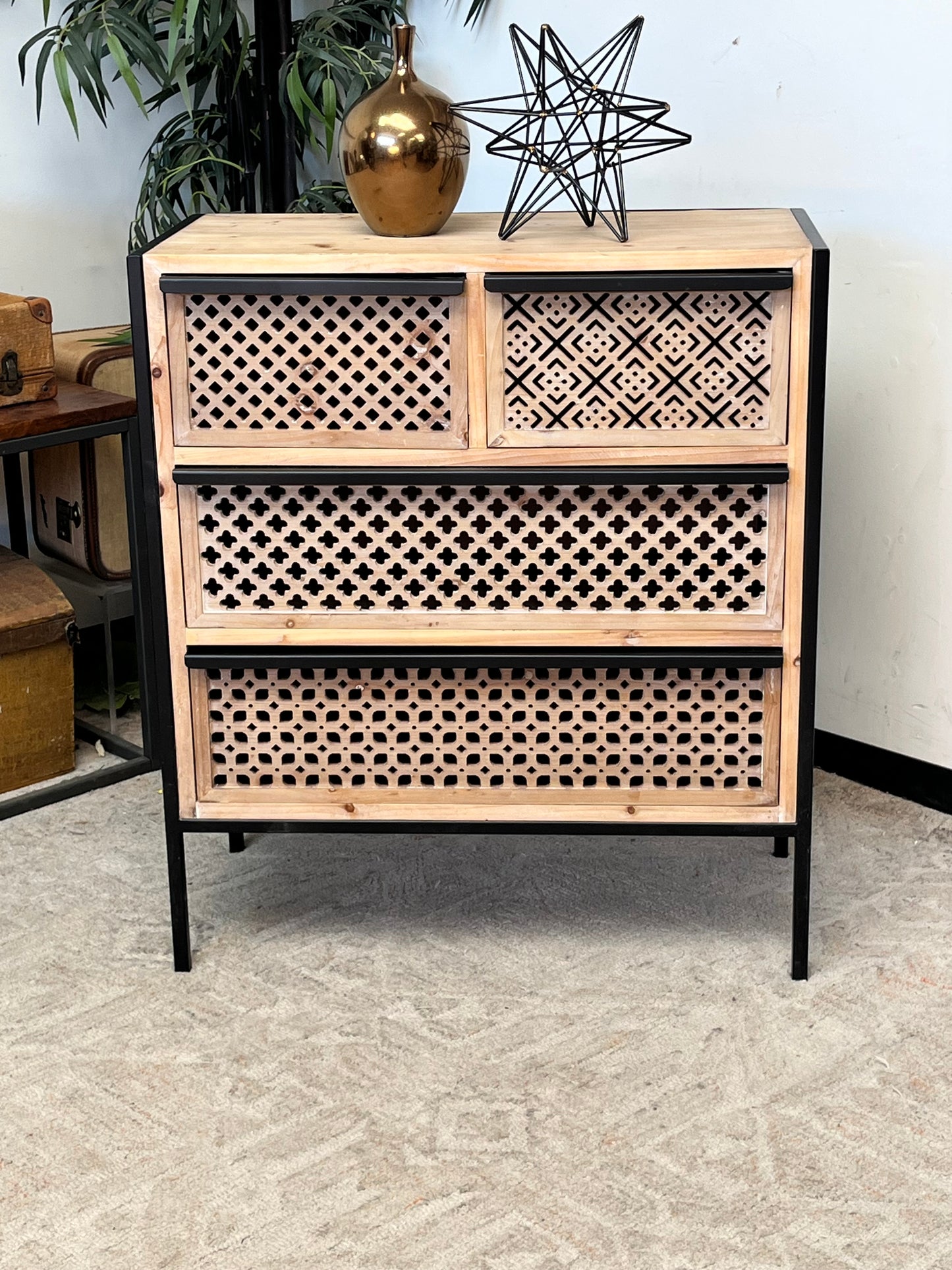 Moroccan Style 4-Drawer Side Table