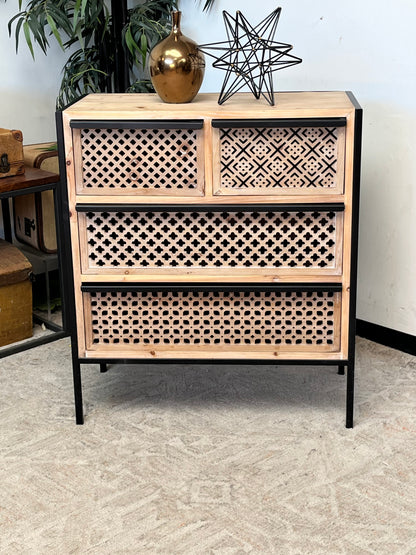 Moroccan Style 4-Drawer Side Table