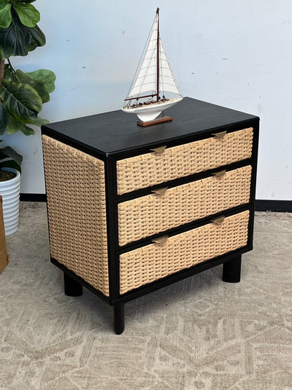 Rattan 3-Drawer End Table