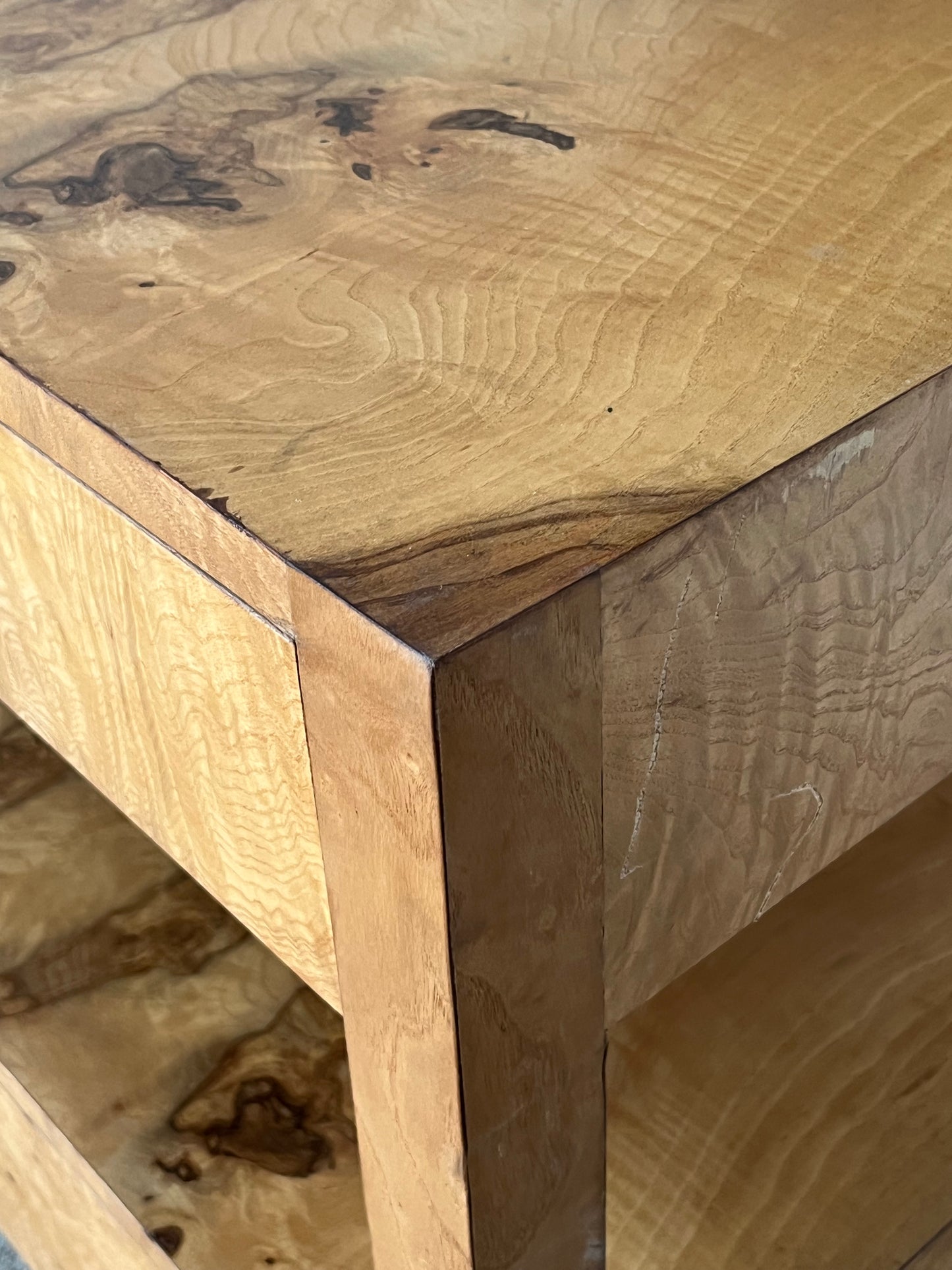 Burlwood Double Drawer End Table