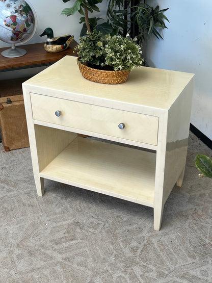 Modern Beige Resin Nightstand