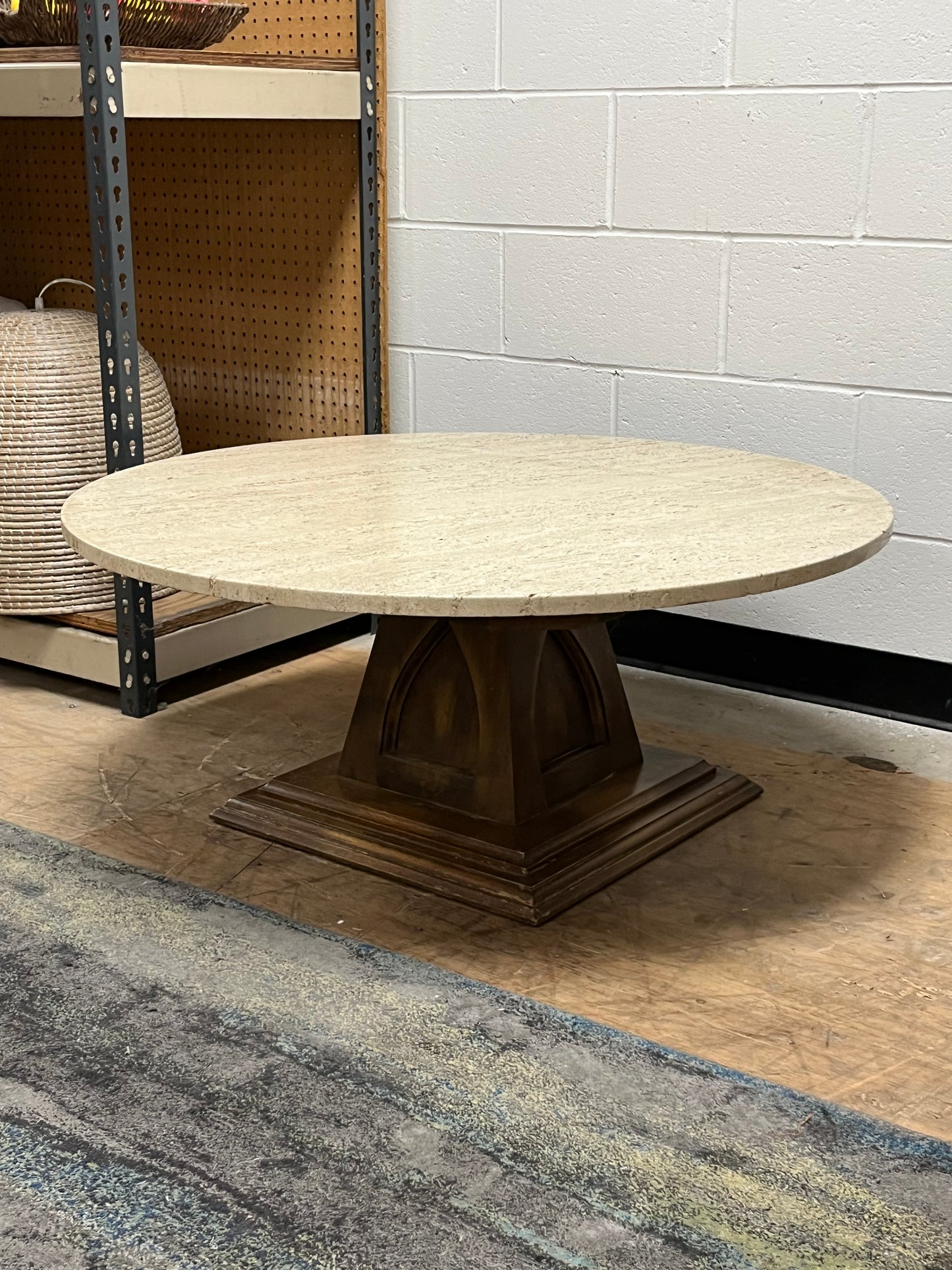 Mid century Modern Stone Top Coffee Table