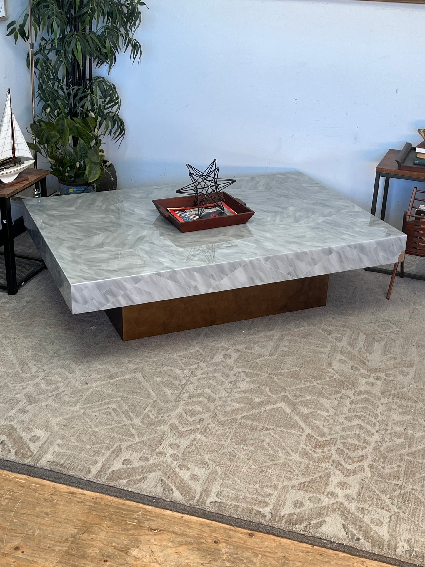 Modern Faux Horn Grey Coffee Table