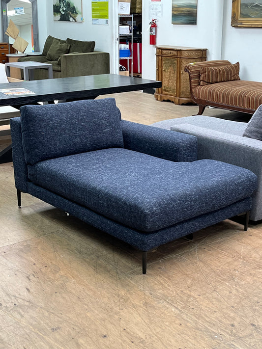 Modern Style Left-Arm Blue Chaise