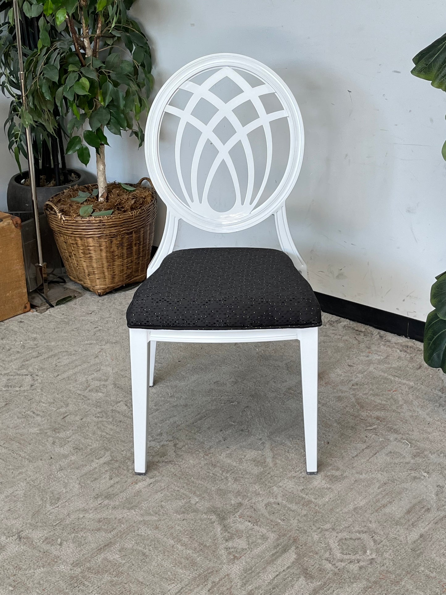 Round Back Patterned Dining Chair