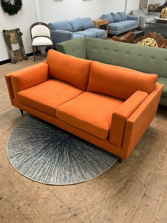 Benchmade Modern Orange Linen Couch