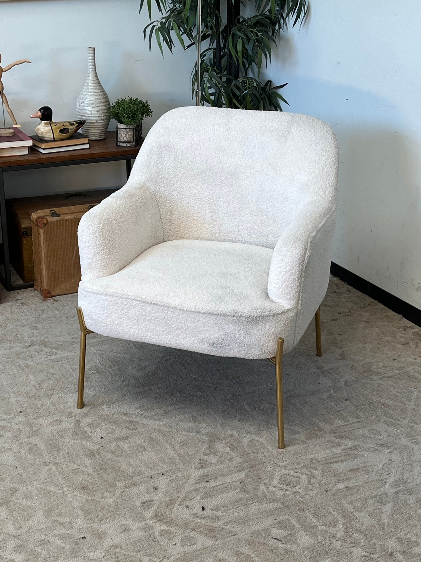 Modern Fuzzy High-Back Chair