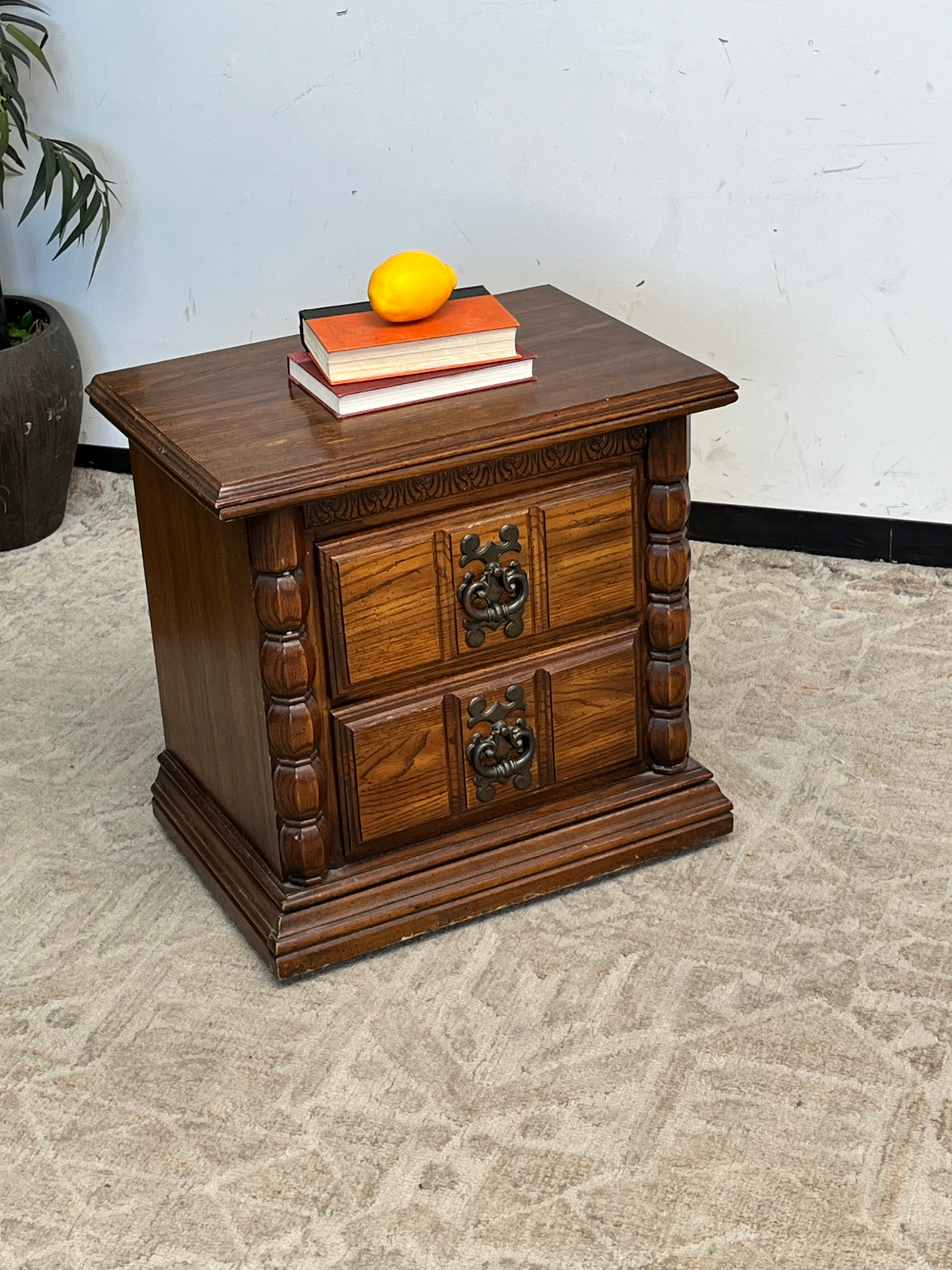 Vintage Column-Style Nightstand