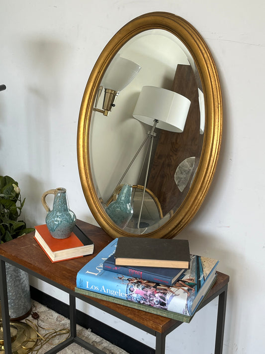 Bombay Company Gold Leaf Beveled Oval Mirror