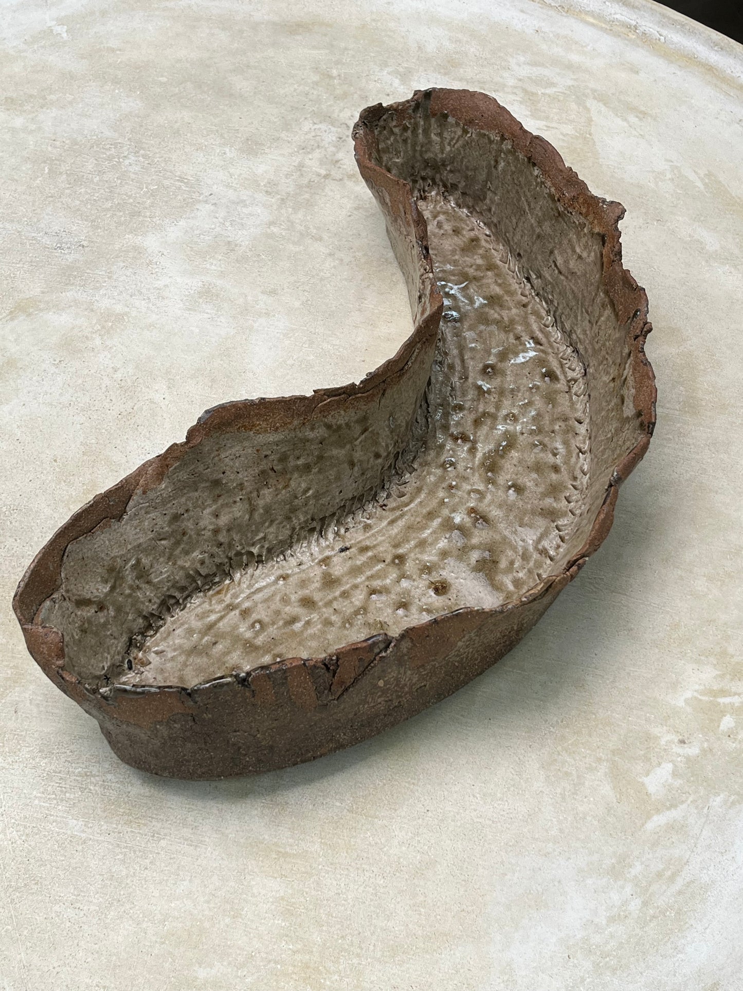 Pottery 20" Crescent Bowl