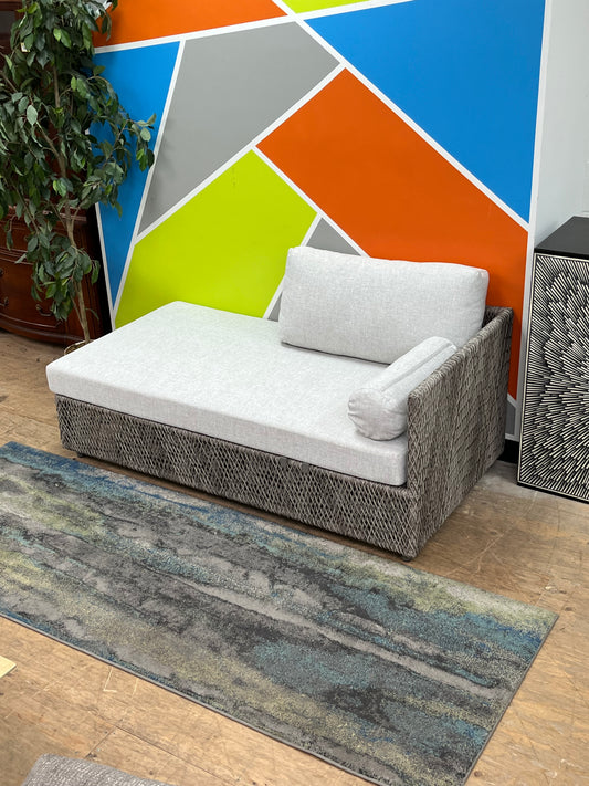 Modern Outdoor Woven Chaise Lounge