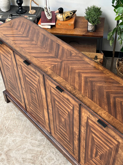 Modern Walnut Veneer Sideboard