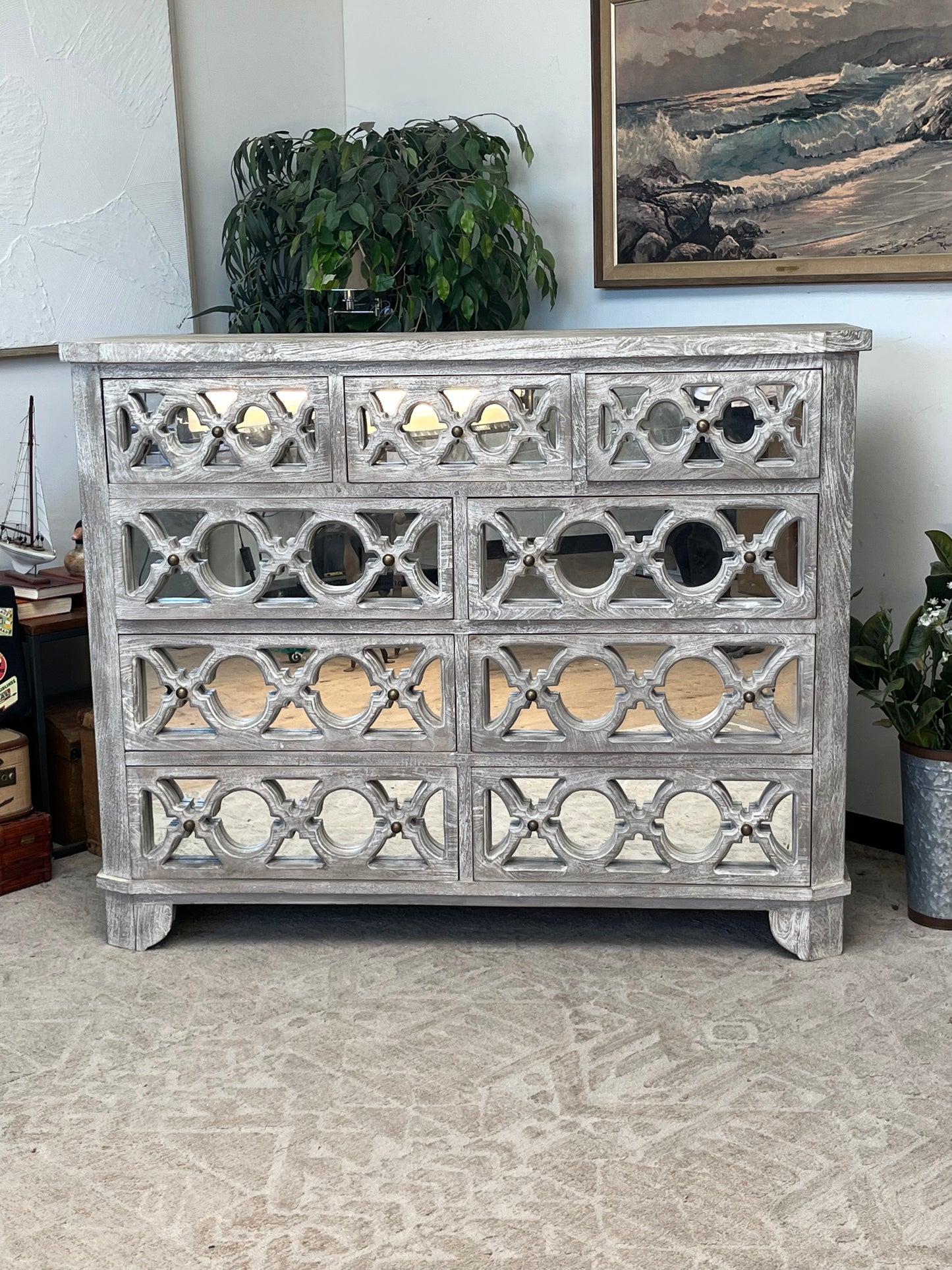Furniture of America Gray Wooden Dresser