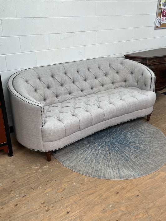 Modern Tufted 84" Gray Sofa