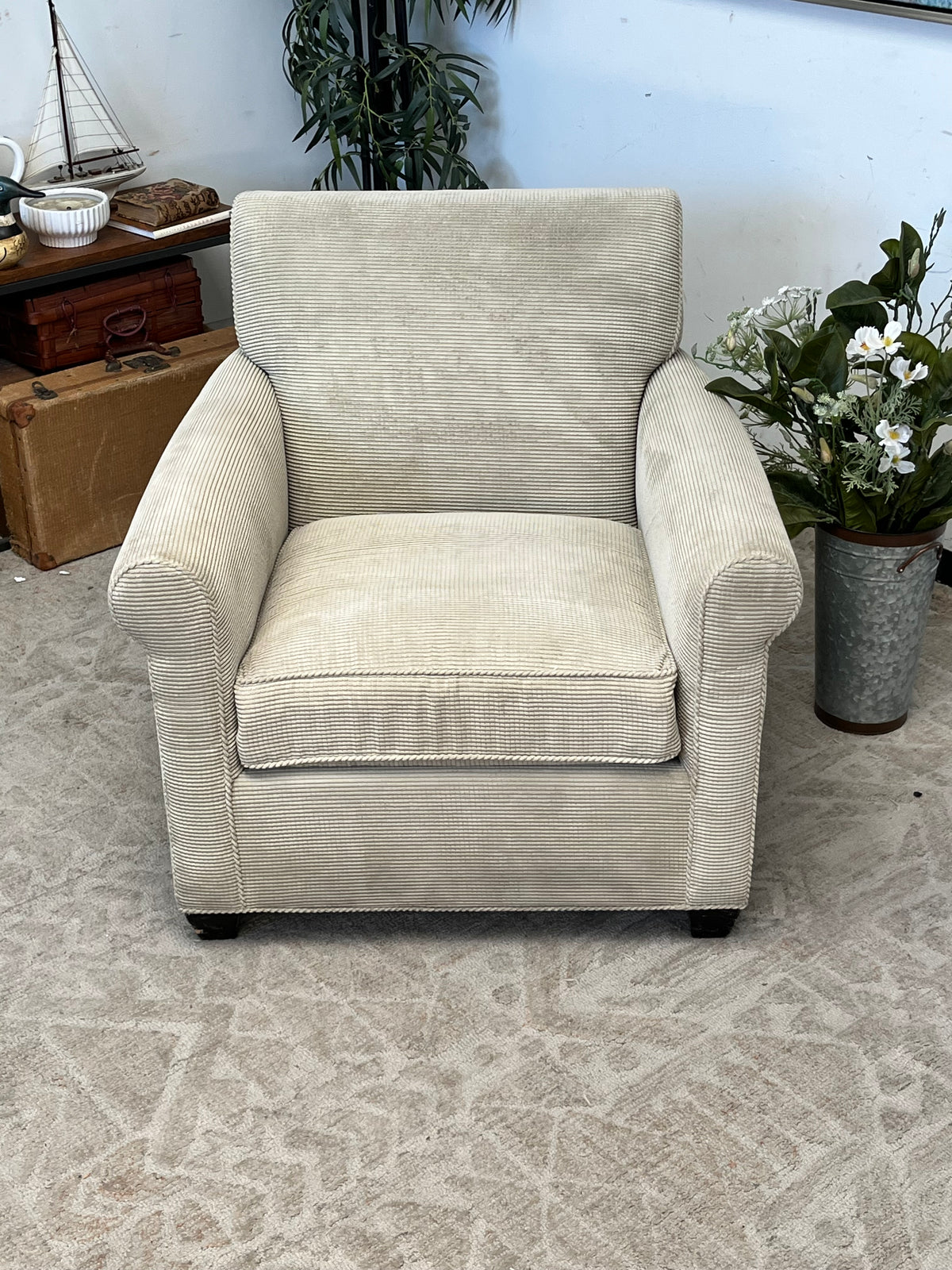 Crate & Barrel Linen Armchair