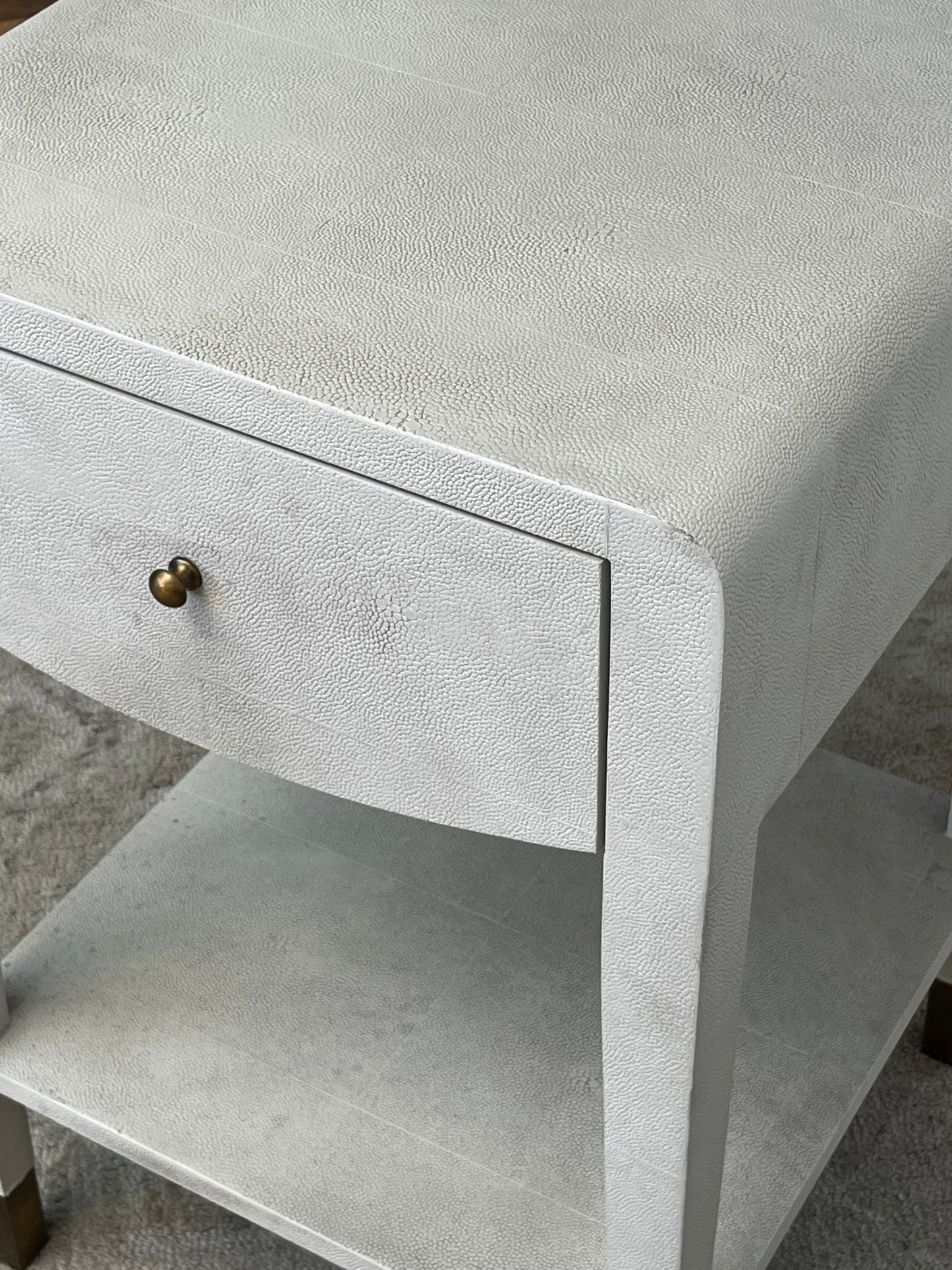 Modern Faux Raffia Nightstand